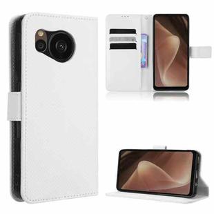 For Sharp Aquos Sense7 Diamond Texture Leather Phone Case(White)