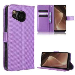 For Sharp Aquos Sense7 Diamond Texture Leather Phone Case(Purple)