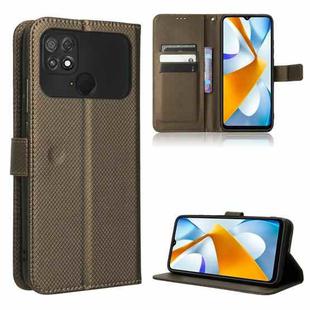 For Xiaomi Poco C40 Diamond Texture Leather Phone Case(Brown)