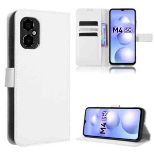 For Xiaomi Poco M4 5G Diamond Texture Leather Phone Case(White)