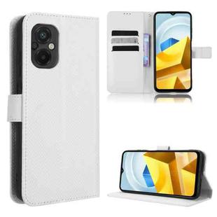 For Xiaomi Poco M5 Diamond Texture Leather Phone Case(White)