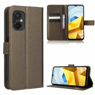 For Xiaomi Poco M5 Diamond Texture Leather Phone Case(Brown)