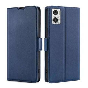 For Motorola Moto E22/E22i Ultra-thin Voltage Side Buckle Horizontal Flip Leather Phone Case(Blue)
