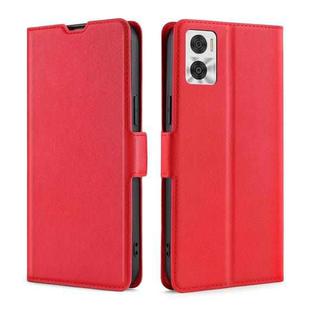 For Motorola Moto E22/E22i Ultra-thin Voltage Side Buckle Horizontal Flip Leather Phone Case(Red)