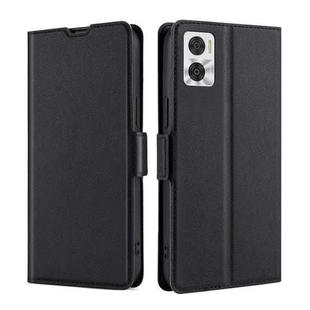 For Motorola Moto E22/E22i Ultra-thin Voltage Side Buckle Horizontal Flip Leather Phone Case(Black)