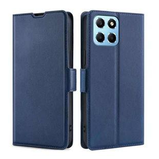 For Honor X8 5G/X6 Ultra-thin Voltage Side Buckle Horizontal Flip Leather Phone Case(Blue)