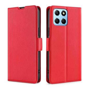 For Honor X8 5G/X6 Ultra-thin Voltage Side Buckle Horizontal Flip Leather Phone Case(Red)