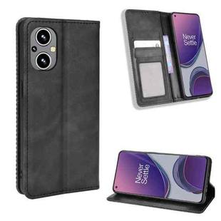 Magnetic Buckle Retro Texture Leather Phone Case For OPPO Reno8 Lite 5G / Reno8 Z / Reno7 Z / A96 5G / OnePlus Nord N20 5G(Black)