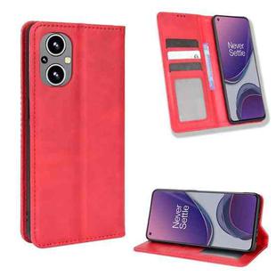 Magnetic Buckle Retro Texture Leather Phone Case For OPPO Reno8 Lite 5G / Reno8 Z / Reno7 Z / A96 5G / OnePlus Nord N20 5G(Red)