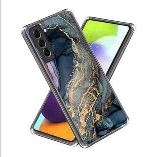 For Samsung Galaxy S23+ 5G Colored Drawing Clear TPU Phone Protective Case(Dark Blue Marble)