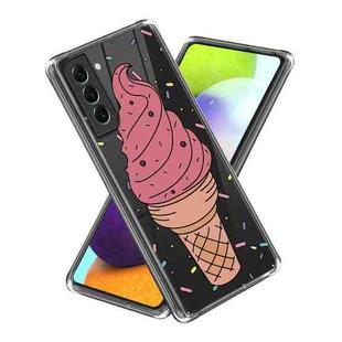 For Samsung Galaxy S23+ 5G Colored Drawing Clear TPU Phone Protective Case(Pink Cone)