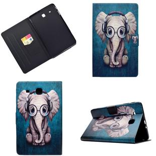 Electric Pressed Left Right Flat Feather Case with Sleep Function Pen Cover & Card Slot & Holder(Elephant)