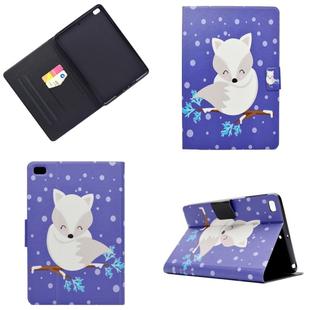 Electric Pressed Left Right Flat Feather Case with Sleep Function Pen Cover & Card Slot & Holder(Arctic Fox)