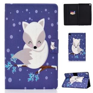 Electric Pressed Left Right Flat Feather Case with Sleep Function Pen Cover & Card Slot & Holder(Arctic Fox)