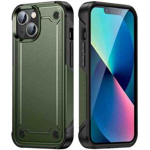 For iPhone 14 2 in 1 Soft TPU Hard PC Phone Case(Army Green)