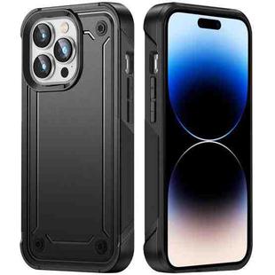For iPhone 14 Pro Max 2 in 1 Soft TPU Hard PC Phone Case(Black)