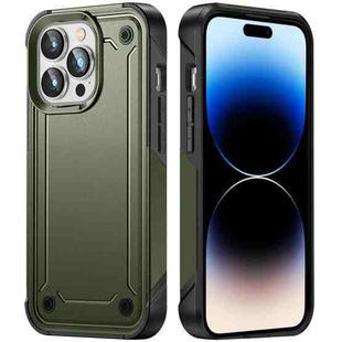 For iPhone 14 Pro Max 2 in 1 Soft TPU Hard PC Phone Case(Army Green)