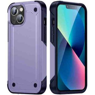 For iPhone 13 2 in 1 Soft TPU Hard PC Phone Case(Purple Royal Blue)