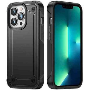 For iPhone 13 Pro Max 2 in 1 Soft TPU Hard PC Phone Case(Black)