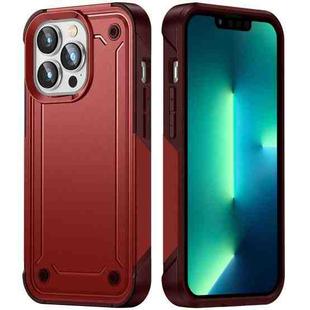 For iPhone 13 Pro Max 2 in 1 Soft TPU Hard PC Phone Case(Red Rose Red)