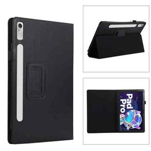 For Lenovo Tab P11 Pro Gen 2 Litchi Texture Leather Tablet Case with Holder(Black)