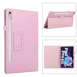 For Lenovo Tab P11 Pro Gen 2 Litchi Texture Leather Tablet Case with Holder(Pink)
