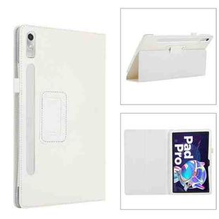 For Lenovo Tab P11 Pro Gen 2 Litchi Texture Leather Tablet Case with Holder(White)
