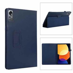 For Xiaomi Pad 5 Pro 12.4 Litchi Texture Leather Tablet Case with Holder(Dark Blue)