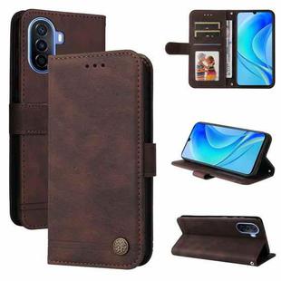 For Huawei nova Y70 / Y70 Plus / Enjoy 50 Skin Feel Life Tree Metal Button Leather Phone Case(Brown)