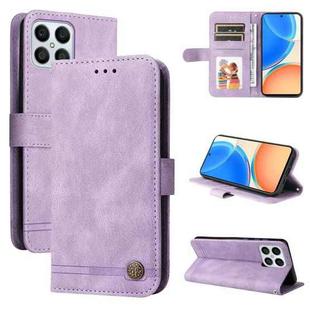 For Honor X8 5G / X6 Skin Feel Life Tree Metal Button Leather Phone Case(Purple)