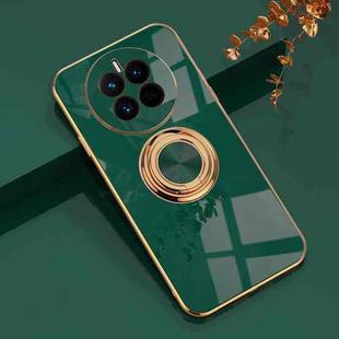 For Huawei Mate 50 6D Electroplating Ring Phone Case(Dark Green)