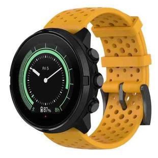 For Suunto 9 Breathable Silicone Watch Band, Exclude the Subject(Amber Yellow)