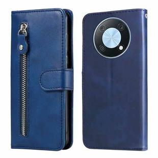 For Huawei nova Y90 / Enjoy 50 Pro Calf Texture Zipper Leather Phone Case(Blue)