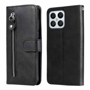 For Honor X8 5G / X6 Calf Texture Zipper Leather Phone Case(Black)