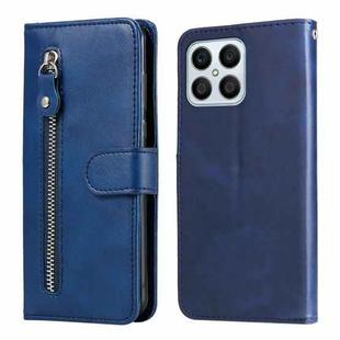 For Honor X8 5G / X6 Calf Texture Zipper Leather Phone Case(Blue)