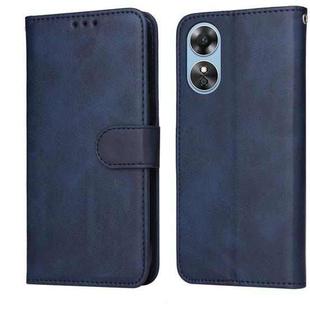 For OPPO A17 Classic Calf Texture Flip Leather Phone Case(Blue)