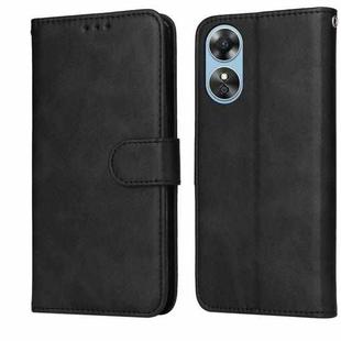 For OPPO A17 Classic Calf Texture Flip Leather Phone Case(Black)