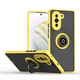 For Huawei nova 10 Q Shadow 1 Series TPU + PC Phone Case with Ring Holder(Yellow)