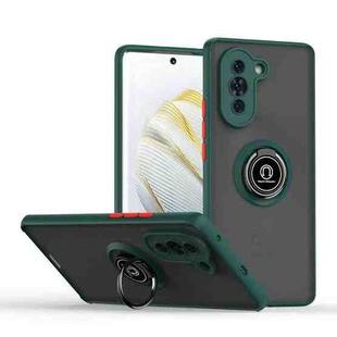 For Huawei nova 10 Q Shadow 1 Series TPU + PC Phone Case with Ring Holder(Dark Green)