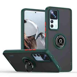 For Xiaomi 12T/12T Pro/Redmi K50 Ultra Q Shadow 1 Series TPU + PC Phone Case with Ring Holder(Dark Green)