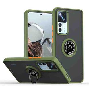 For Xiaomi 12T/12T Pro/Redmi K50 Ultra Q Shadow 1 Series TPU + PC Phone Case with Ring Holder(Green)