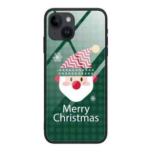 For iPhone 14 Plus Christmas Glass Phone Case(Santa Claus)