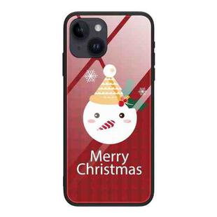 For iPhone 14 Plus Christmas Glass Phone Case(Snowman)