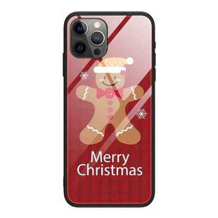 For iPhone 12 / 12 Pro Christmas Glass Phone Case(Brown Toy Bear)