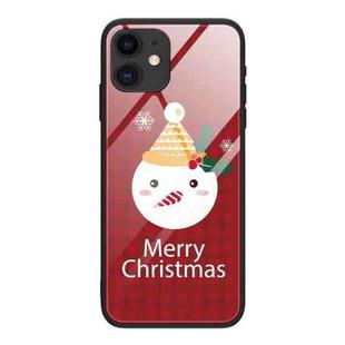 For iPhone 11 Christmas Glass Phone Case(Snowman)