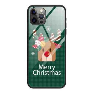 For iPhone 11 Pro Christmas Glass Phone Case(Deer Head)