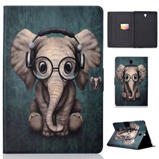 Electric Horizontal Flat Painted Leather Case with Pen Cover & Card Slot & Holder(Elephant)