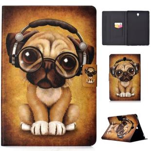 Electric Horizontal Flat Painted Leather Case with Pen Cover & Card Slot & Holder(Shar Pei)