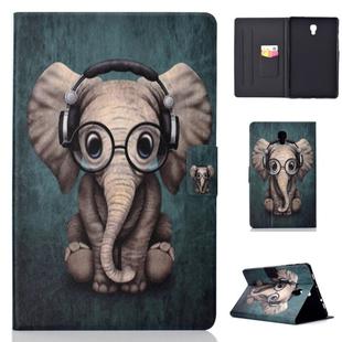 Electric Horizontal Flat Painted Leather Case with Pen Cover & Card Slot & Holder(Elephant)