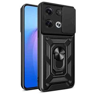 For OPPO Reno8 Pro+ 5G Sliding Camera Cover Design TPU+PC Phone Case(Black)